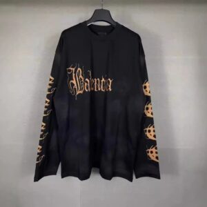 balenciaga washed effect long sleeve tee multicolor