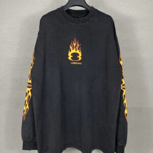 balenciaga washed effect long sleeve tee multicolor