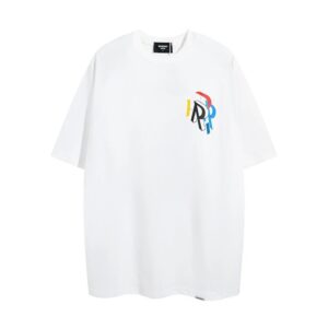 represent multi color print tee white