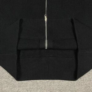 mm6 zip knit cardigan black/grey