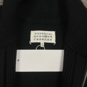 mm6 zip knit cardigan black/grey