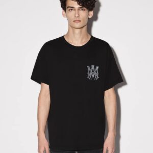 amiri rhinestone logo t shirt black