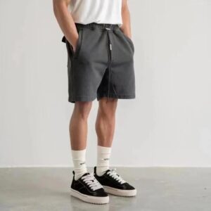 represent elastic denim shorts black