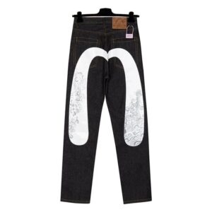 evisu embroidered denim pants multicolor