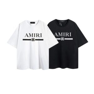 amiri logo print tee white black