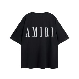 amiri logo print tee white black