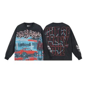 god speed vintage washed graphic long sleeve tee