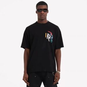 represent multi color print tee white