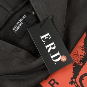 erd wash print hoodie black