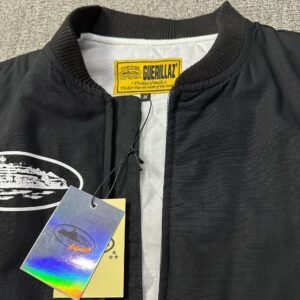 corteiz quilted vest black