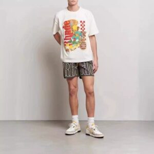 rhude logo beach shorts multicolor