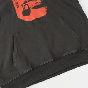 erd wash print hoodie black