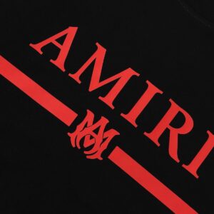 amiri logo print t shirt black white