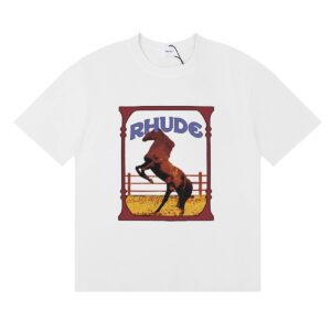 rhude graphic tee beige