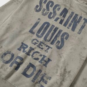 sssaintlouis graffiti hoodie grey