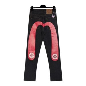 evisu embroidered denim pants multicolor