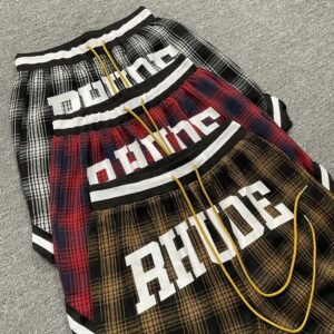 rhude plaid mesh shorts multicolor