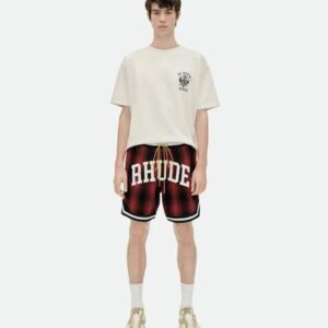 rhude plaid mesh shorts multicolor