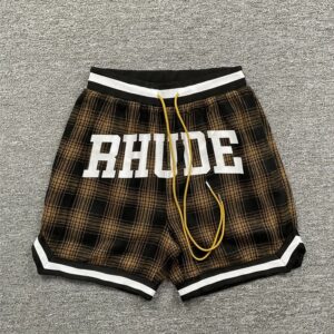 rhude plaid mesh shorts multicolor