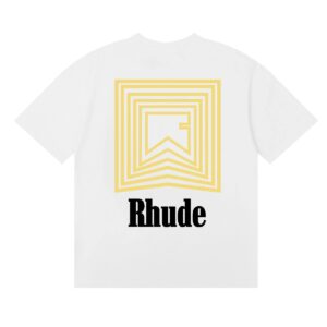 rhude geometric logo t shirt black
