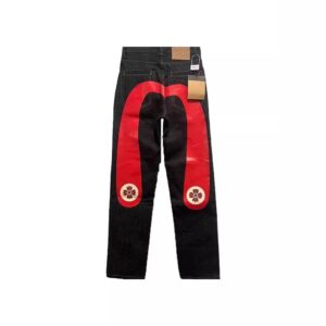 evisu embroidered denim pants multicolor