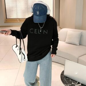 black embossed celine sweatshirt