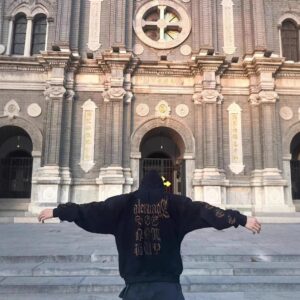 balenciaga graffiti hoodie black