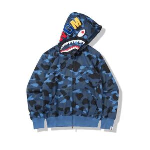bape camo shark hoodie multicolor