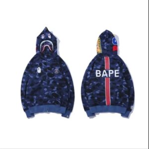 bape camo shark hoodie multicolor
