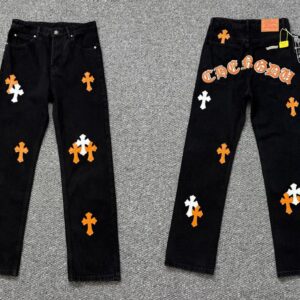 chrome hearts cross washed jeans multi color