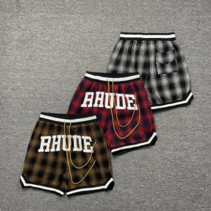 rhude plaid mesh shorts multicolor