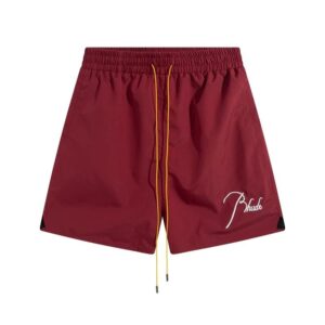 rhude embroidered elastic shorts multicolor