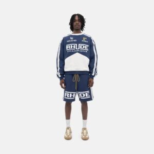 rhude striped colorblock shorts multicolor