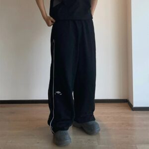 balenciaga embroidered logo tracksuit black