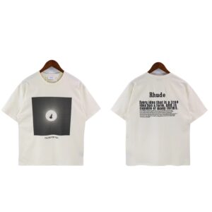 rhude slogan print t shirt multicolor