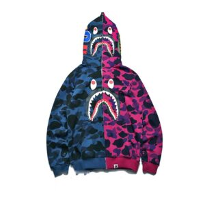 bape camo shark hoodie multicolor
