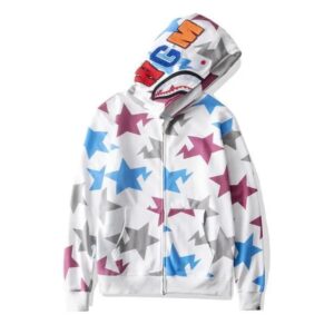 bape camo shark hoodie multicolor