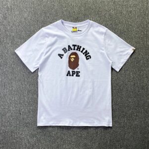 bape brown logo t shirt black/white