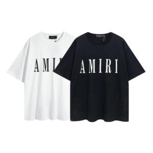 amiri logo print tee white black