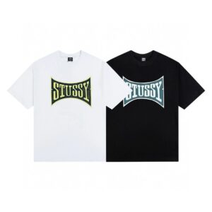 stussy multi color tee black/white