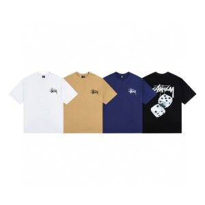 stussy multi color tee black/white