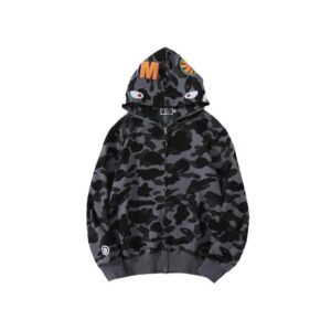 bape camo shark hoodie multicolor