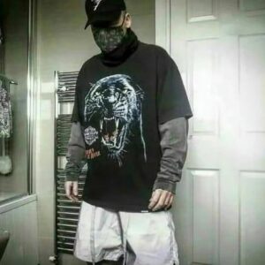 represent panther washed tee black