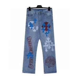 chrome hearts cross washed jeans multi color