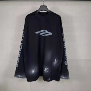 balenciaga washed effect long sleeve tee multicolor