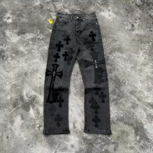 chrome hearts cross washed jeans multi color