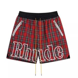 rhude plaid mesh shorts multicolor