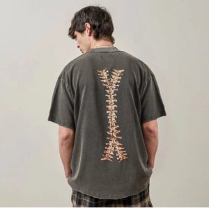 represent skeleton washed tee black