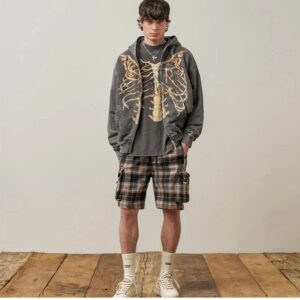 represent skeleton washed tee black