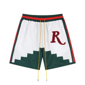rhude embroidered block shorts multicolor